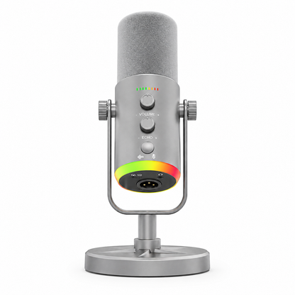 Micrófono USB Profesional RGB para PC y Streaming | Condensador Cardioide con Filtro Podcast