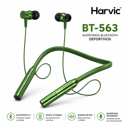 Audífonos Bluetooth Deportivos Harvic de cuello Inalámbricos hasta 12 horas