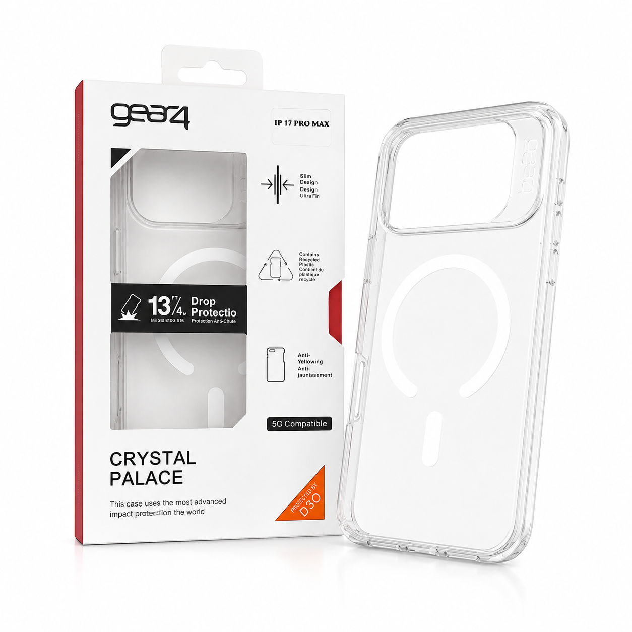 Estuche Gear4 Crystal MagSafe para iPhone Case Transparente Alta Calidad - Carcasa - Funda.