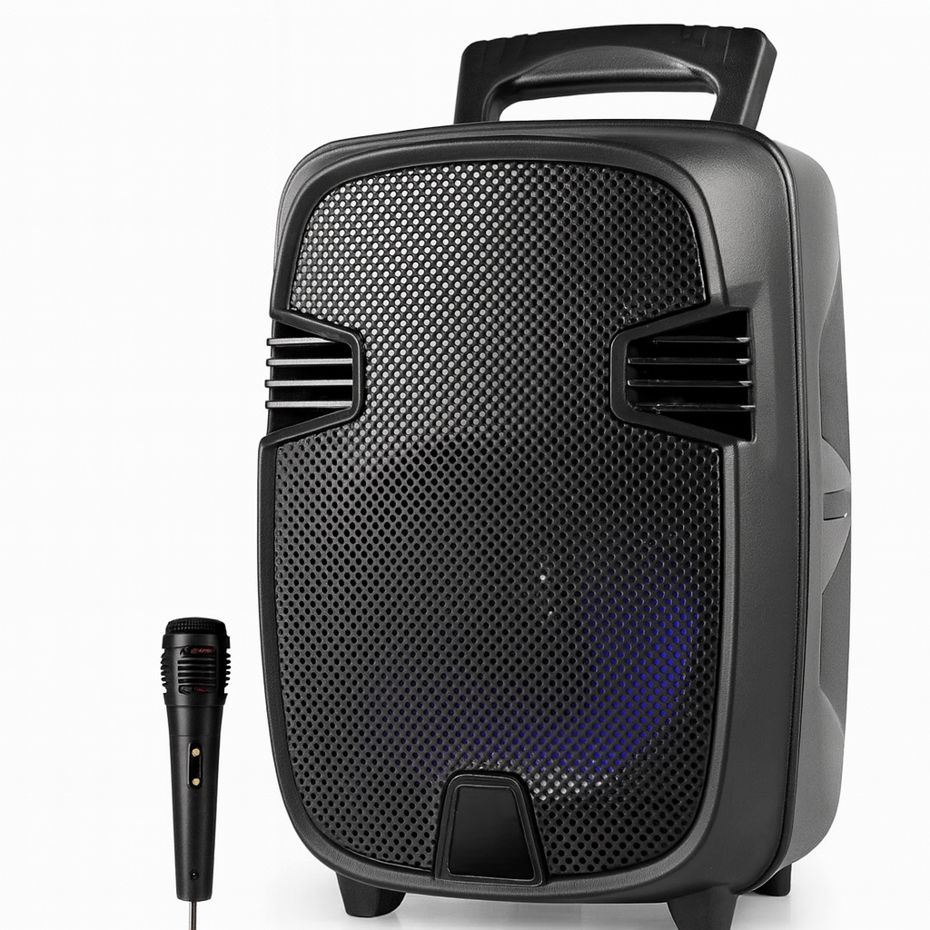 Cabina Parlante Bluetooth 8” con Micrófono | Karaoke y Fiestas Pro Max