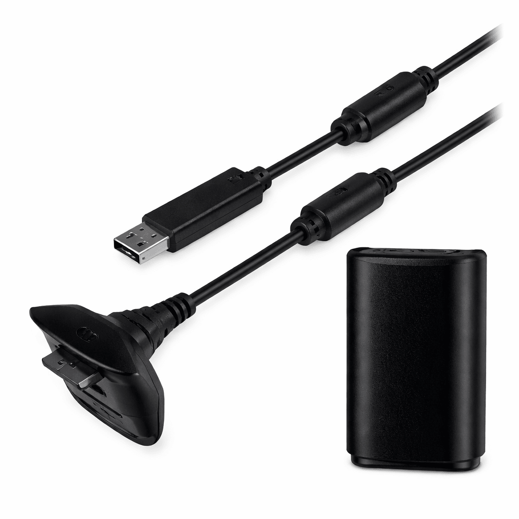 Cable Carga y Juega para Control Xbox 360 USB Kit Play & Charge Batería y Cable - Tecnomundointl