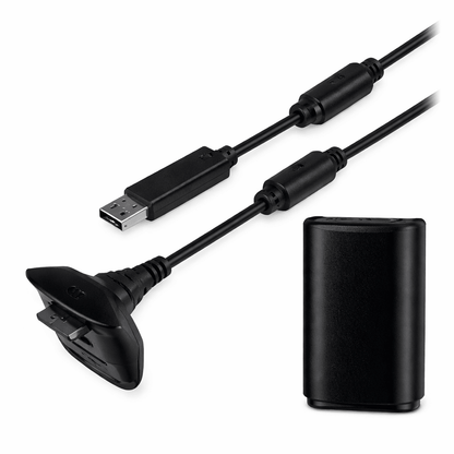 Cable Carga y Juega para Control Xbox 360 USB Kit Play & Charge Batería y Cable - Tecnomundointl