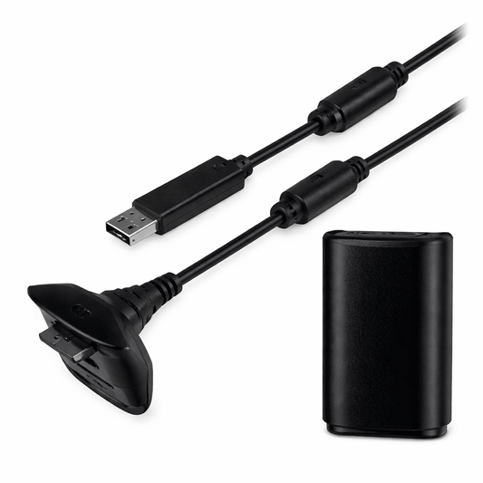 Cable Carga y Juega para Control Xbox 360 USB Kit Play & Charge Batería y Cable - Tecnomundointl