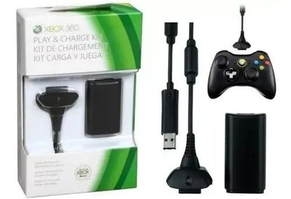Cable Carga y Juega para Control Xbox 360 USB Kit Play & Charge Batería y Cable - Tecnomundointl