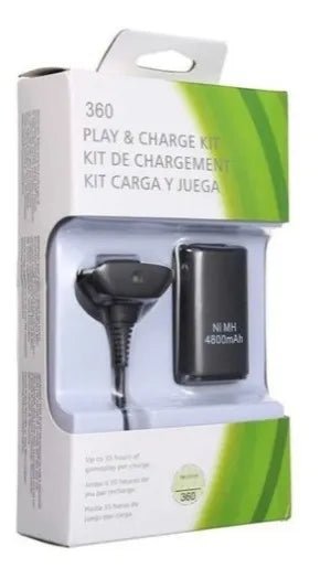 Cable Carga y Juega para Control Xbox 360 USB Kit Play & Charge Batería y Cable - Tecnomundointl