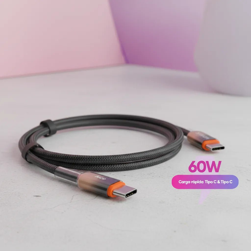 Cable Vidvie B07 USB - C a USB - C 60W Carga Rápida 1 Metro Trenzado - Tecnomundointl