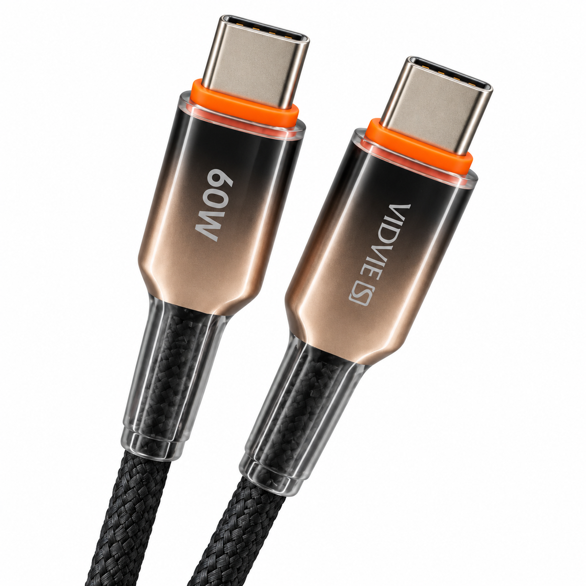 Cable Vidvie B07 USB-C a USB-C 60W Carga Rápida 1 Metro Trenzado