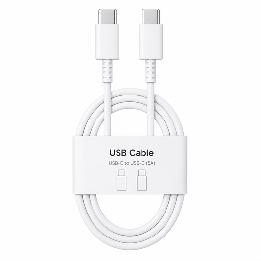 Cable USB-C a USB-C de 1 Metro 5A, Carga Rápida para Celulares  Samsung y Dispositivos con Puerto C.