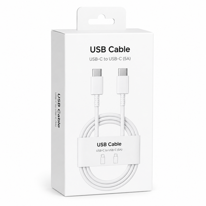 Cable USB-C a USB-C de 1 Metro 5A, Carga Rápida para Celulares  Samsung y Dispositivos con Puerto C.