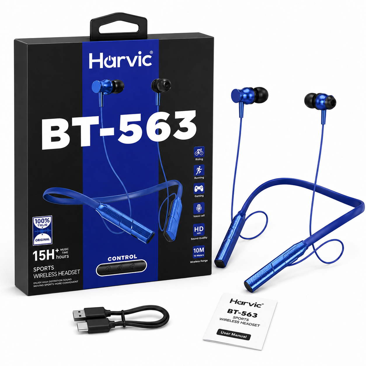 Audífonos Bluetooth Deportivos Harvic de cuello Inalámbricos hasta 12 horas
