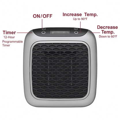 Calentador de Habitacion Turbo 800 Enciéndelo y Siente el Calor al Instante | Bajo Consumo de Energía - Tecnomundointl