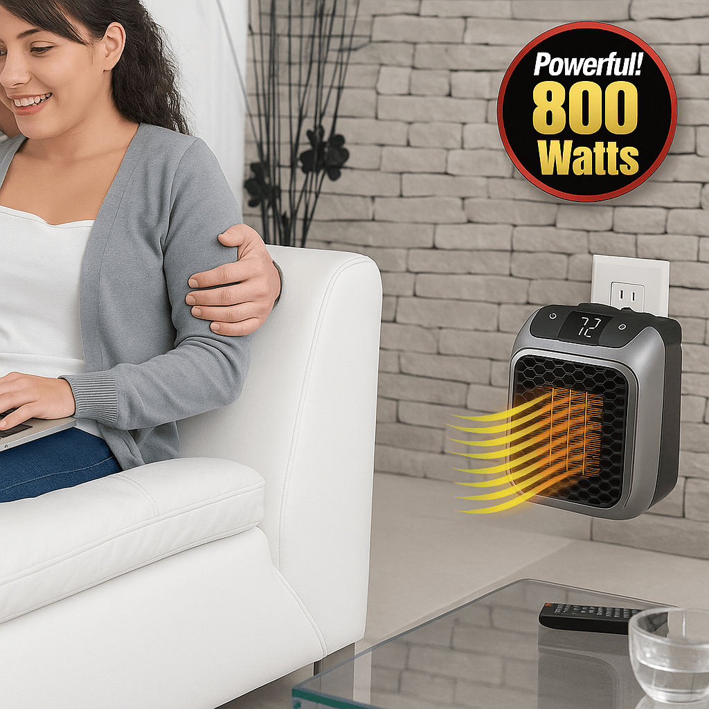 Calentador de Habitacion Turbo 800 Enciéndelo y Siente el Calor al Instante | Bajo Consumo de Energía - Tecnomundointl