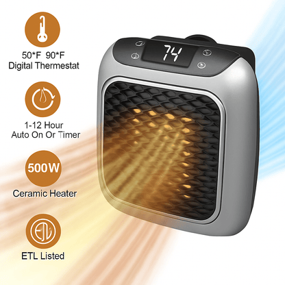 Calentador de Habitacion Turbo 800 Enciéndelo y Siente el Calor al Instante | Bajo Consumo de Energía - Tecnomundointl