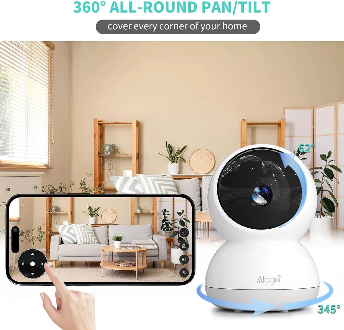 Cámara de Seguridad WiFi 3K 360° Inteligente con IA | Visión Nocturna | Alaga P50S - Tecnomundointl