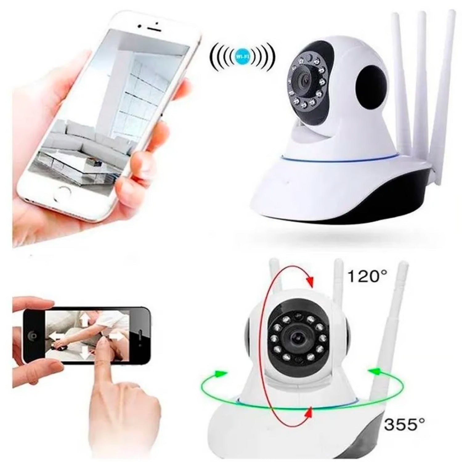 CAmara de Seguridad WiFi Q5 Full HD 360° con Audio y Detección de Movimiento - Tecnomundointl