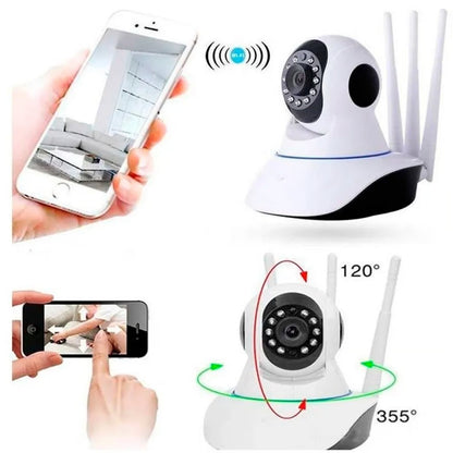 CAmara de Seguridad WiFi Q5 Full HD 360° con Audio y Detección de Movimiento - Tecnomundointl