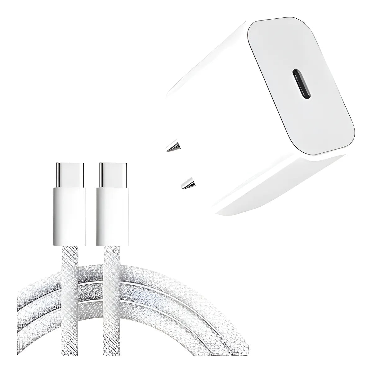 Cargador Completo 35W USB - C con Cable Puerto C para iPhone 15 / 16 / 17 Carga rápida - Tecnomundointl