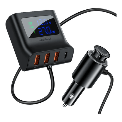 Cargador de carro Vidvie CC527 150W USB - C + 3 USB Carga Rápida PD3.0 QC3.0 12 - 24V - Tecnomundointl