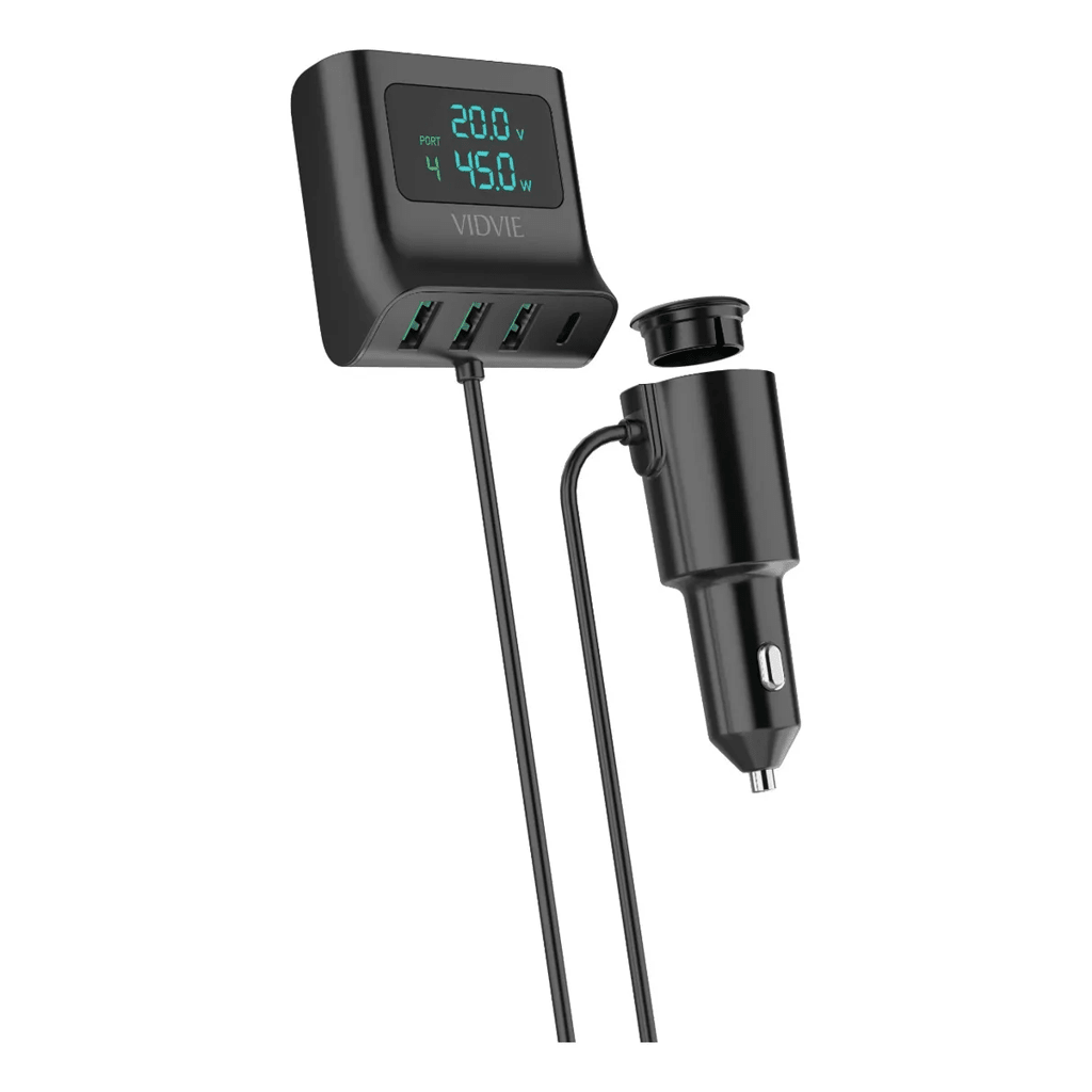 Cargador de carro Vidvie CC527 150W USB - C + 3 USB Carga Rápida PD3.0 QC3.0 12 - 24V - Tecnomundointl