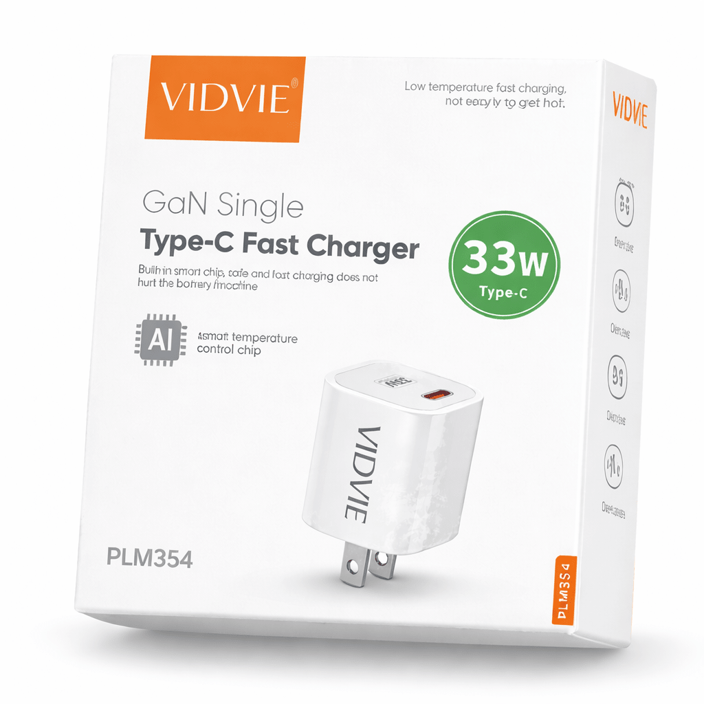 Cargador Original VIDVIE 33W Type - C PD PLM354 de carga rapida - Tecnomundointl