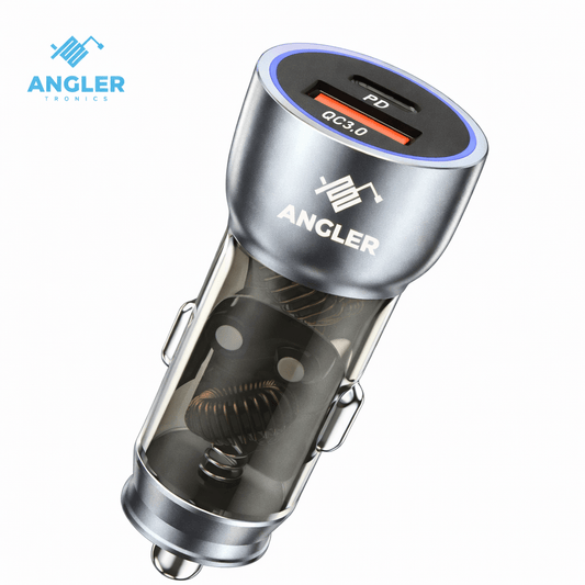 Cargador para carro 38W carga rápida PD USB QC3.0 doble puerto Angler AN - CR2 - Tecnomundointl