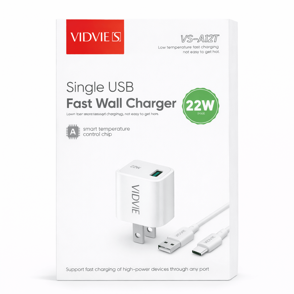 Cargador Rápido VIDVIE VS - A12T 22W USB Fast Charge - Tecnomundointl