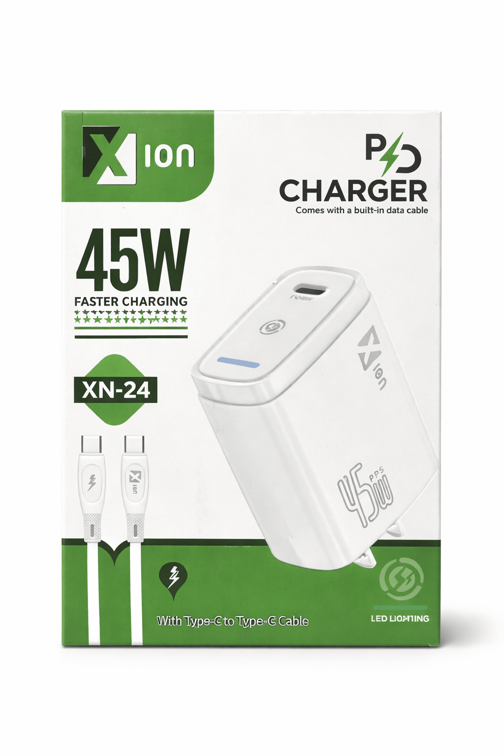 Cargador Rápido Xion XN - 24 45W Puerto USB - C PD con Cable - Tecnomundointl