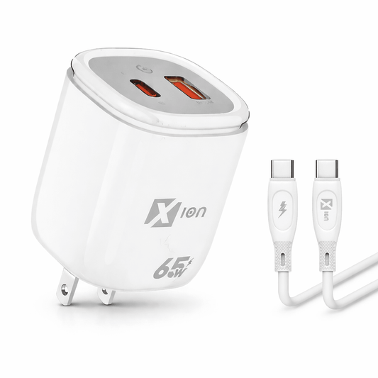 Cargador Xion XN - 23 65W USB - C + USB - A Dual Port de carga rapida - Tecnomundointl