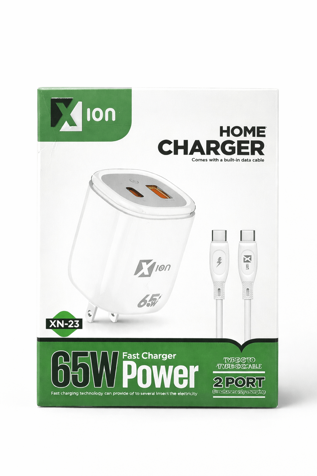 Cargador Xion XN - 23 65W USB - C + USB - A Dual Port de carga rapida - Tecnomundointl
