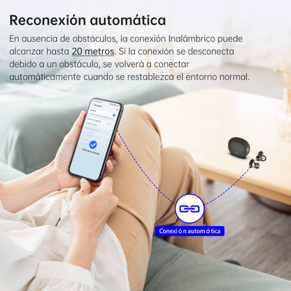 Audífonos Bluetooth Clip 1 TWS 5.3 Control Táctil 5H Sonido HD estilo arrete
