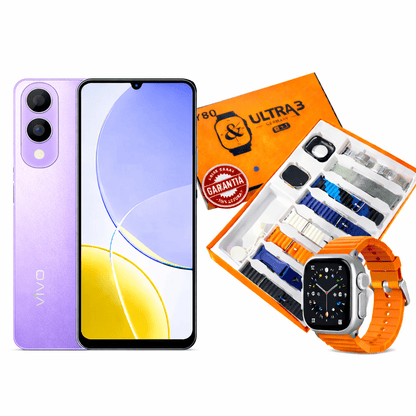 Combo Celular Vivo Y04 Smartphone 6.74” HD Smartwatch - Earpods - Powerbank - Tecnomundointl