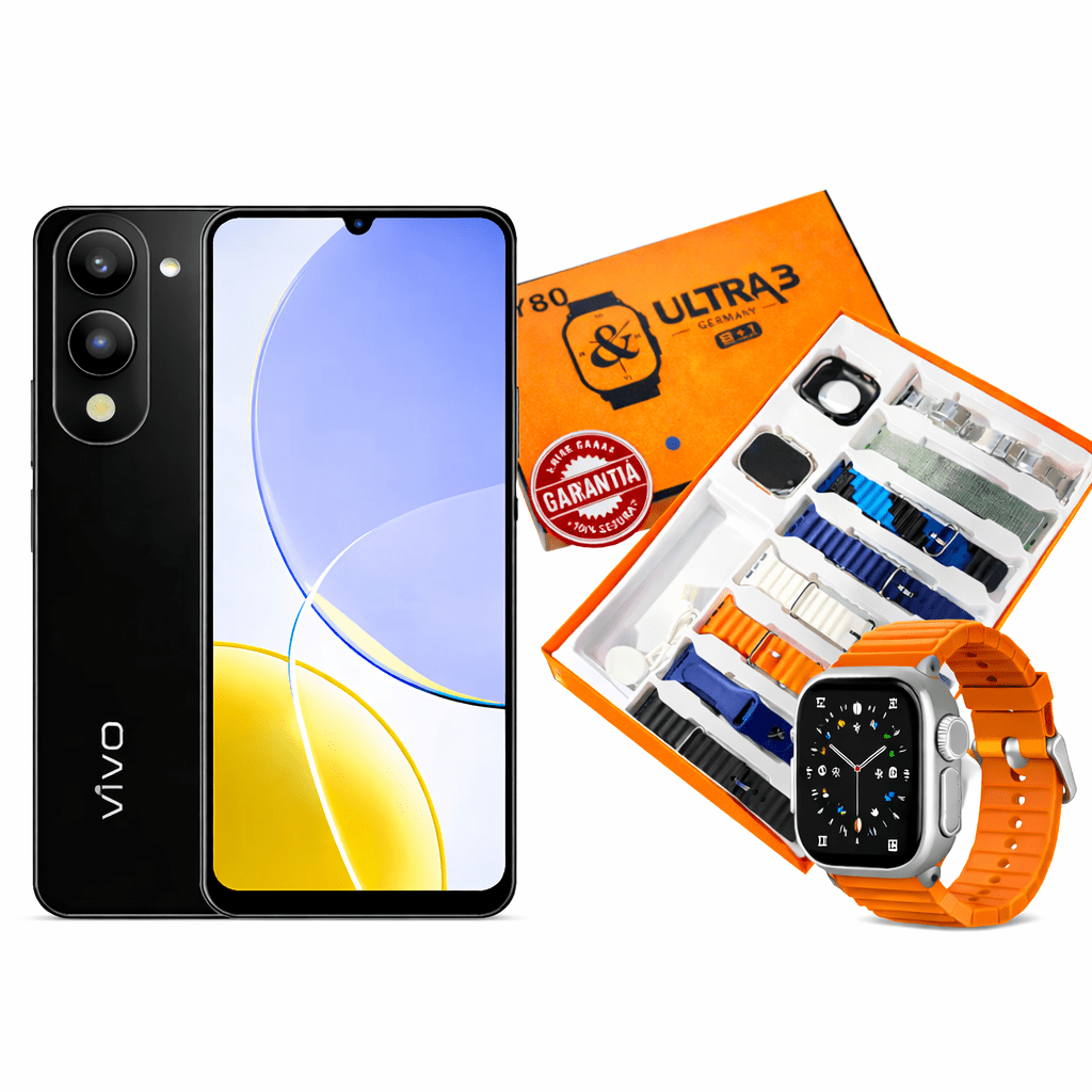 Combo Celular Vivo Y04 Smartphone 6.74” HD Smartwatch - Earpods - Powerbank - Tecnomundointl