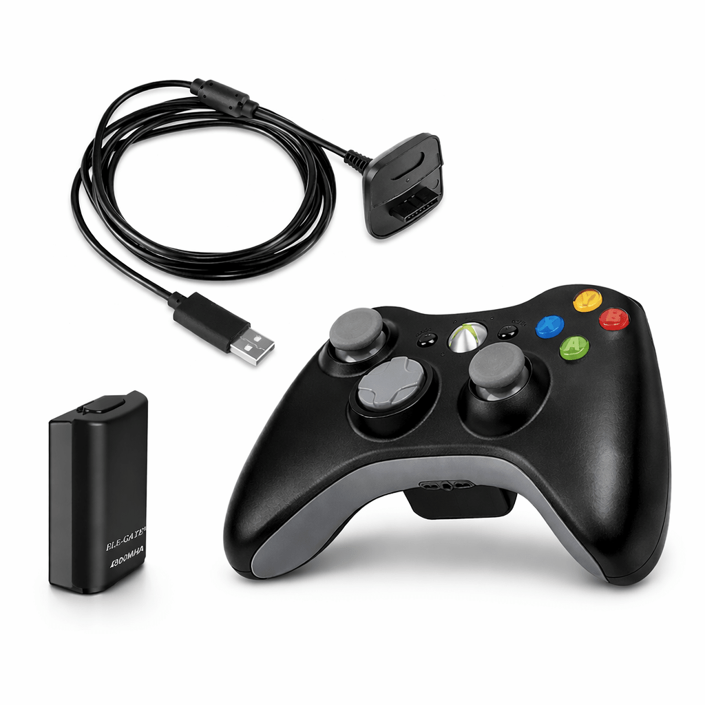 Combo Control Inalámbrico compatible con Xbox 360 Inalámbrico + Kit Carga y Juega | Batería Recargable - Tecnomundointl