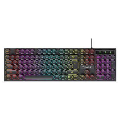 Combo Gamer T - WOLF TF270 RGB con Teclado Retro y Mouse Preciso - Tecnomundointl