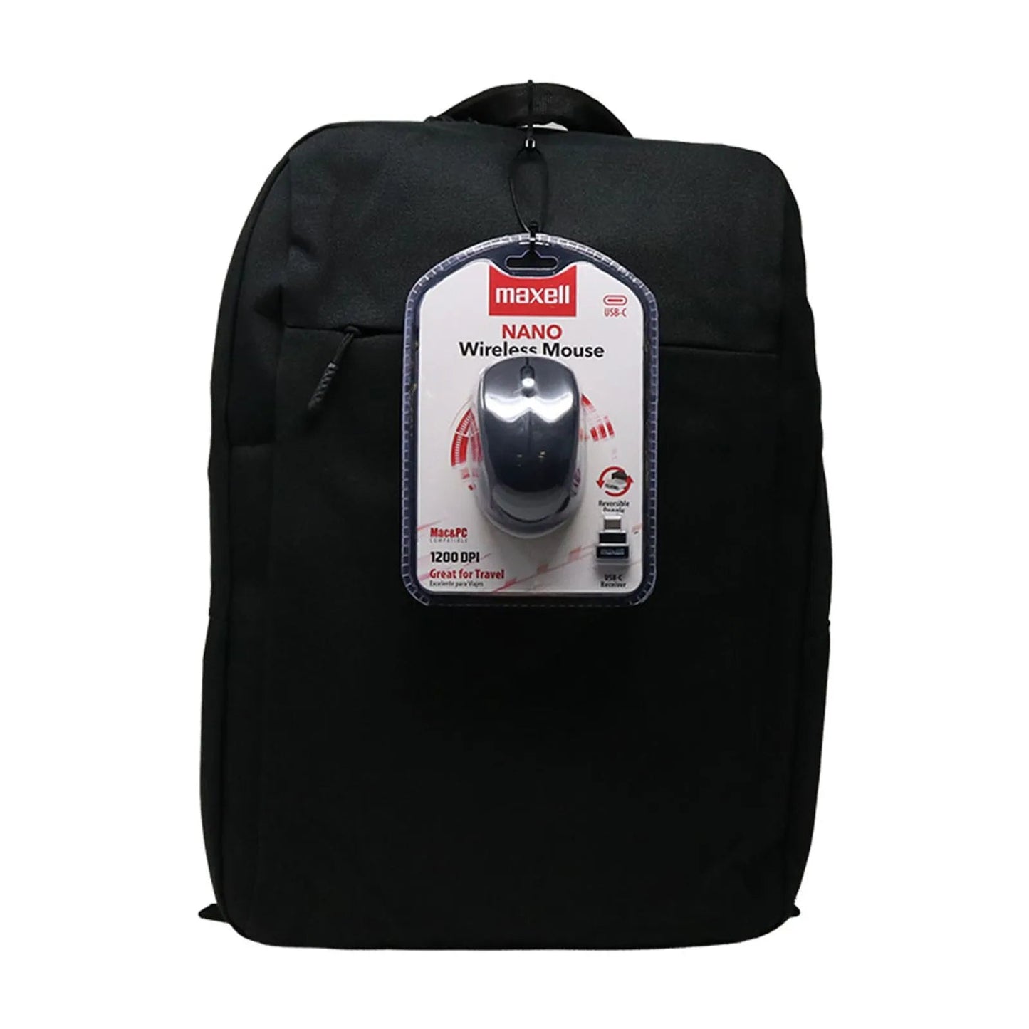 Combo Morral Maxell Negro 14” y Mouse Nano Inalámbrico 1200Dpi - Tecnomundointl