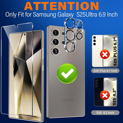 Combo Vidrio protector Pantalla + Vidrio Protector lente cámara trasera para Samsung S25 Ultra Super resistente - Tecnomundointl