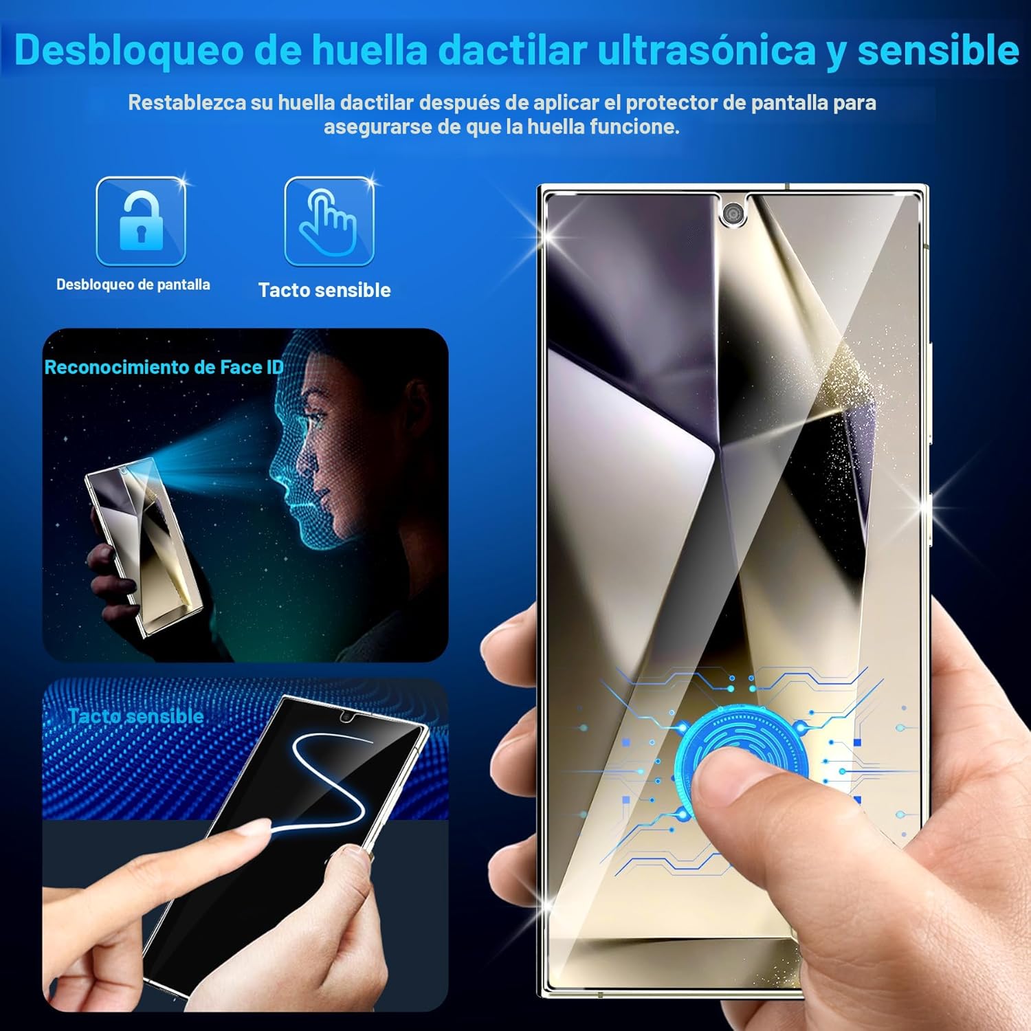 Combo Vidrio protector Pantalla + Vidrio Protector lente cámara trasera para Samsung S25 Ultra Super resistente - Tecnomundointl