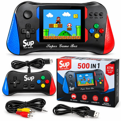 SUP Game Box X7M 500 en 1 – Consola Portátil Retro con Pantalla HD y 2 Jugadores