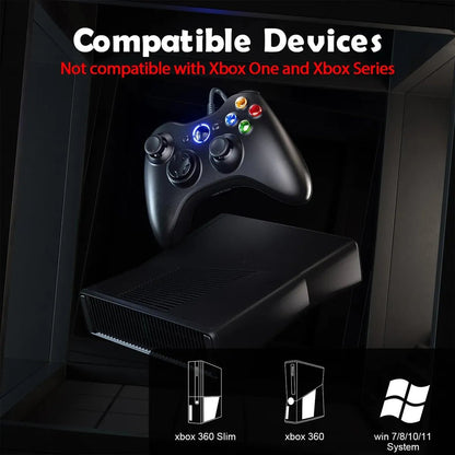 Control inalámbrico Compatible Xbox 360 con Cable para PC y Consola | Doble Vibración - Tecnomundointl