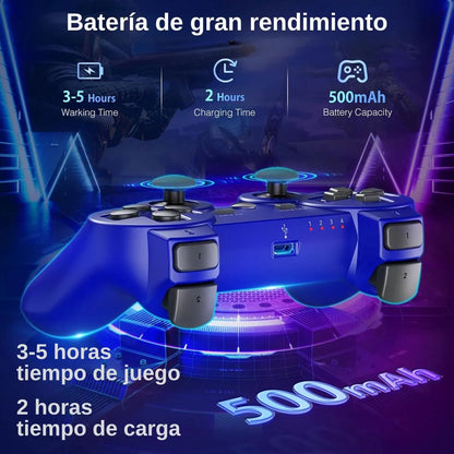 Control Inalámbrico PS3 Bluetooth Doble Vibración Azul | Compatible Con PlayStation 3 DualShock 3 - Tecnomundointl