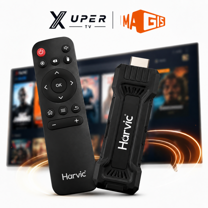 Harvic TVS-96 TV Stick 4K Ultra HD Android TV con Chromecast, Wi-Fi y Control Remoto.