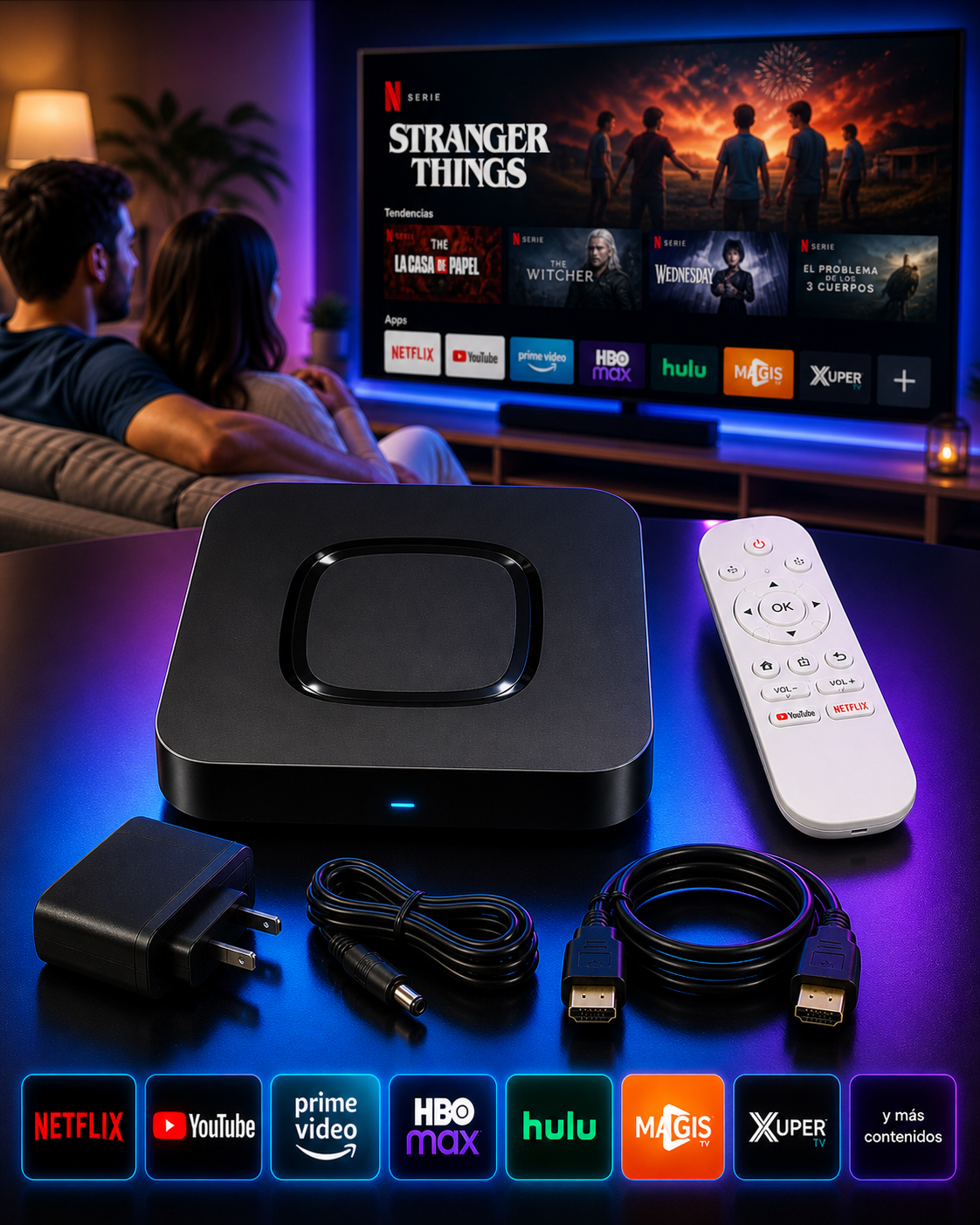 TV Box Universal 4K Streaming Compatible con Magis tv / Xuper estilo watch onn