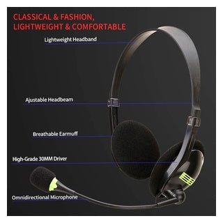 Diadema Con Microfono Para Pc Computador Y Laptop Negro Puerto Jack - Tecnomundointl
