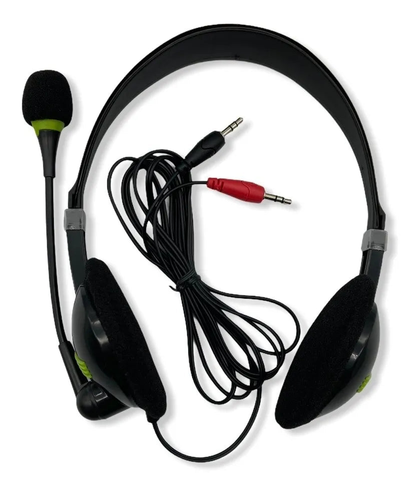 Diadema Con Microfono Para Pc Computador Y Laptop Negro Puerto Jack - Tecnomundointl