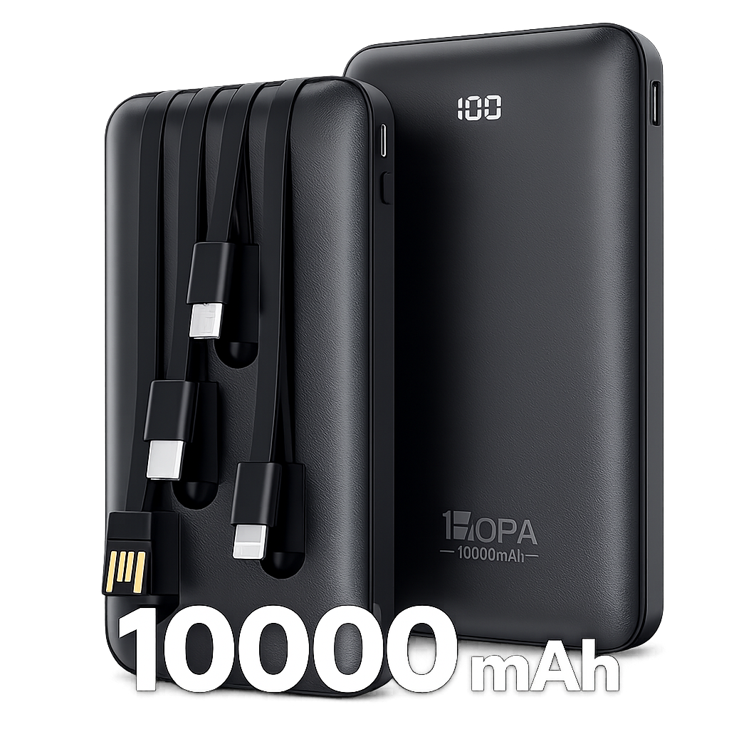Cargador Portátil 10000mAh Para iPhone y Android cable incluido Powerbank 1Hora