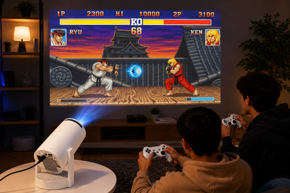 Proyector Inteligente G-TiDE PJ10 Android 13 WiFi Dual 4K con Control y 2 Gamepads Full Games Retro
