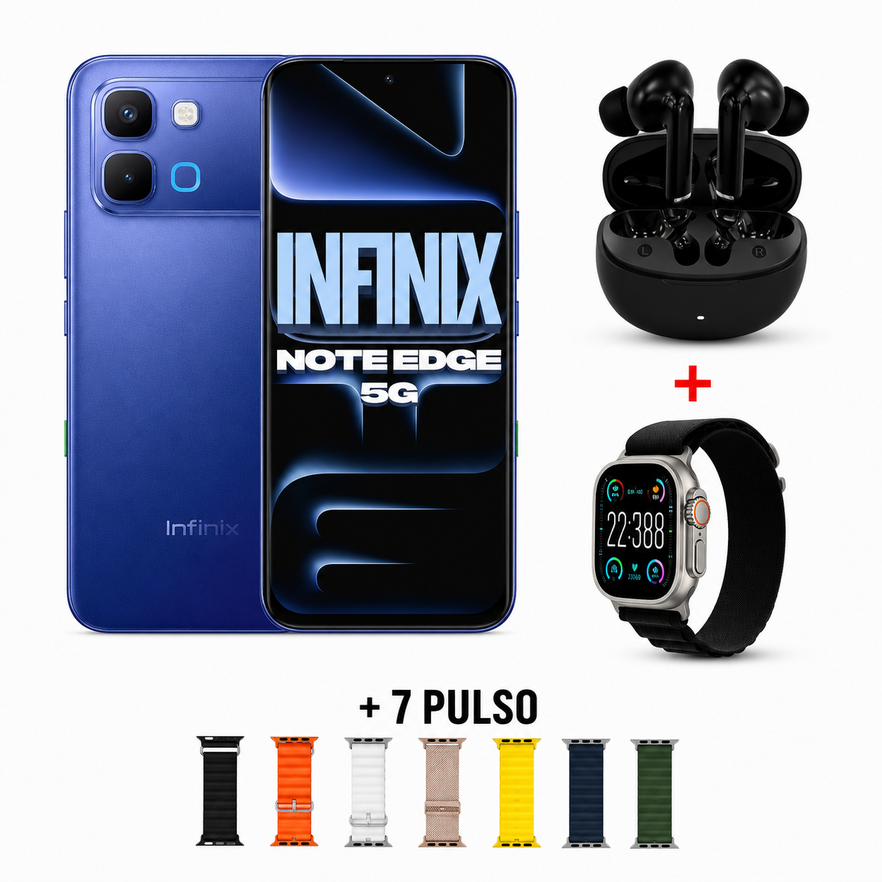 Combo Celular Infinix Note Edge 512/16GB  5G  + Audifonos + Smartwatch 8 pulsos