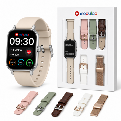 Smartwatch Mobulaa Explorer Mini con Llamadas Bluetooth, GPS Integrado, 5 Correas Intercambiables y Resistencia al Agua 5ATM