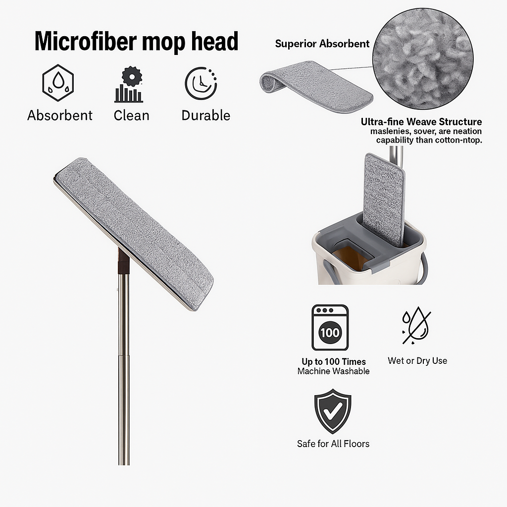 Trapero de Microfibra con Cubo Automático para Limpieza sin Esfuerzo