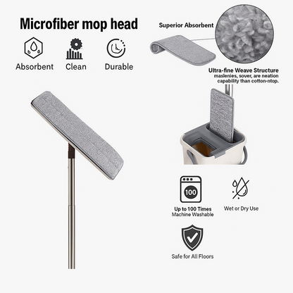 Trapero de Microfibra con Cubo Automático para Limpieza sin Esfuerzo